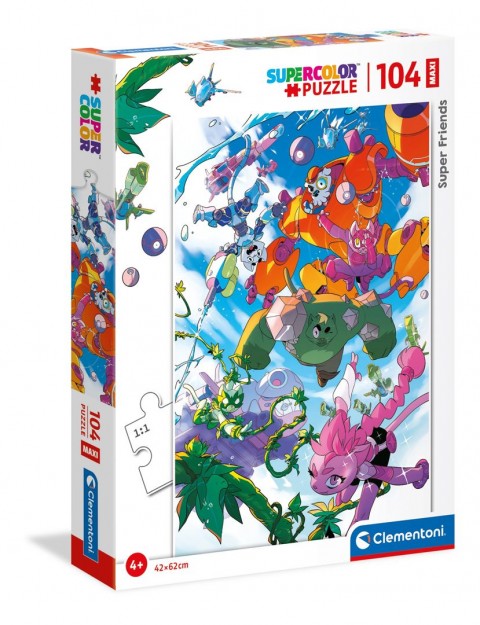 Puzzle dla dzieci Clementoni z 104 maxi części - Super Przyjaciele (wariant 2)IVET.PL - Modna odzież