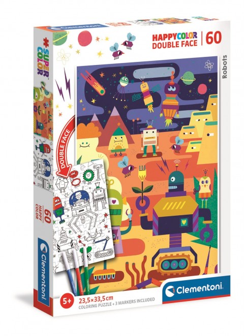Puzzle do układania Clementoni z 60 elementów - Kolorowe robotyIVET.PL - Modna odzież