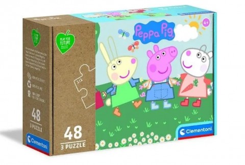 Puzzle dla dzieci Clementoni z 3 x 48 elementów - Świnka PeppaIVET.PL - Modna odzież