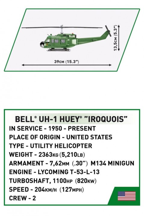 Konstruktor Cobi helikopter Bell UH-1 Huey Iroquois - części 656IVET.PL - Modna odzież