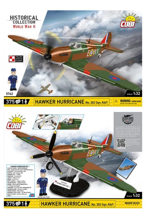 COBI samolot Hawker Hurricane - części 375IVET.PL - Modna odzież