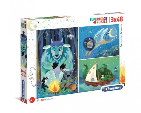 Puzzle dla dzieci Clementoni z 3 x 48 elementów - Fantastyczni przyjacieleIVET.PL - Modna odzież