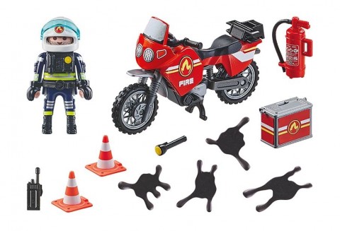 Zestaw z figurką Action Heroes 71466 Motocykl straży pożarnej na miejscu wypadkuIVET.PL - Modna odzież