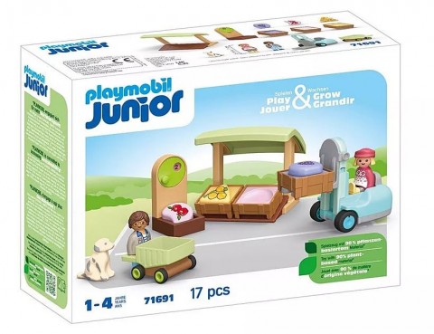 Zestaw z figurkami Junior 71691 Ekologiczny stragan z wózkiem widłowymIVET.PL - Modna odzież