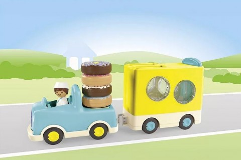 Zestaw z figurkami Junior 71702 Szalony Donut Truck z funkcją układania i sortowaniaIVET.PL - Modna odzież
