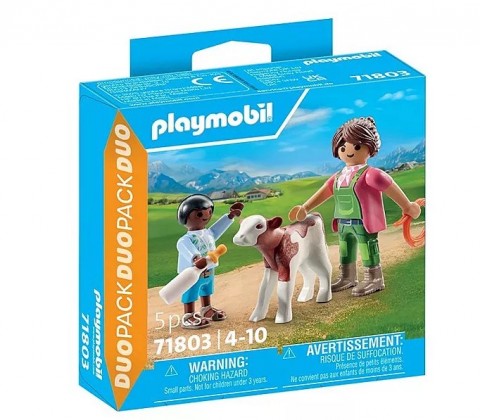Zestaw z figurkami Duo Pack 71803 Gospodyni wiejska z dzieckiem i cielakiemIVET.PL - Modna odzież