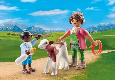 Zestaw z figurkami Duo Pack 71803 Gospodyni wiejska z dzieckiem i cielakiemIVET.PL - Modna odzież