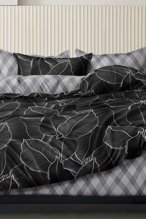 Komplet pościeli MONTRIVA 200x220 cm bawełna - 4 elementy, Kolor : czarny, IVET.PL - Modna odzież