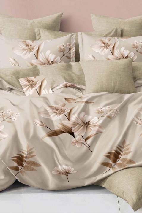 Komplet pościeli GRAVINA 200x220 cm bawełna - 4 elementy, Kolor :  beżowy, IVET.PL - Modna odzież