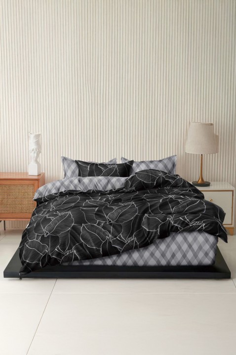 Komplet pościeli MONTRIVA 200x220 cm bawełna - 4 elementy, Kolor : czarny, IVET.PL - Modna odzież
