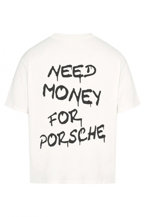 Koszulka NEED MONEY FOR PORSCHE, Kolor : biały, IVET.PL - Modna odzież