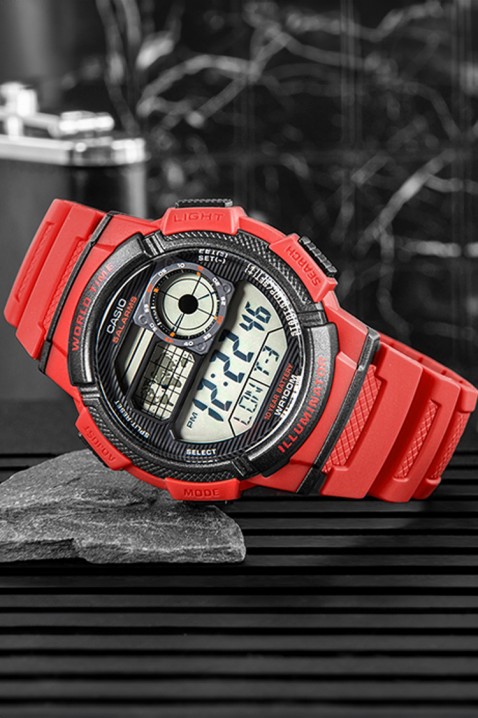 Zegarek męski CASIO AE-1000W-4AVDF, Kolor : czerwony, IVET.PL - Modna odzież