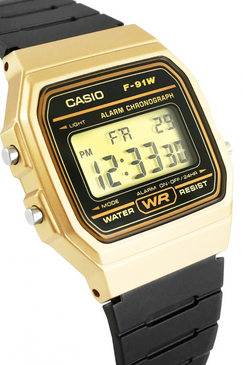 Zegarek CASIO F-91WM-9ADF, Kolor : czarny ze złotym, IVET.PL - Modna odzież