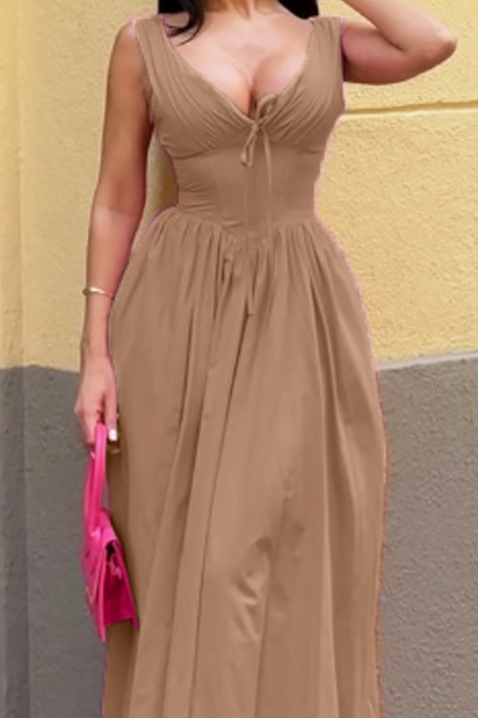 Sukienka TAGIZA BEIGE, Kolor :  beżowy, IVET.PL - Modna odzież