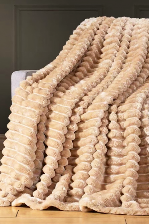 Koc DIMFELDA BEIGE 200x220 cm, Kolor :  beżowy, IVET.PL - Modna odzież