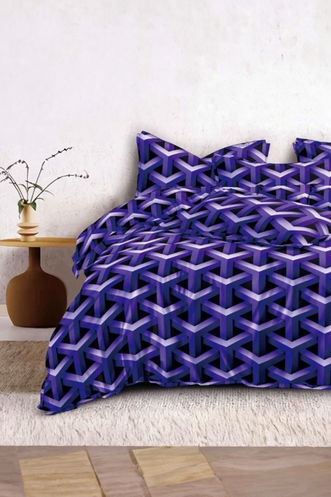 Komplet pościeli RUNEXA 200x220 cm bawełna - 4 elementy, Kolor : fioletowy, IVET.PL - Modna odzież