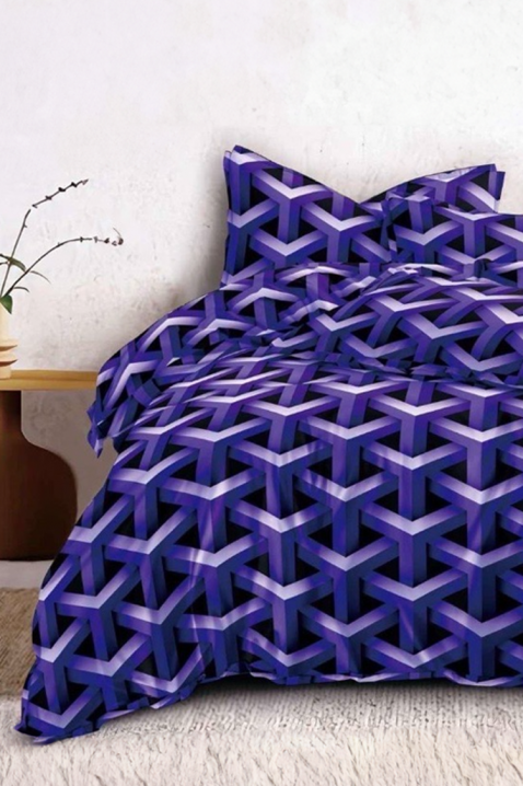 Komplet pościeli RUNEXA 200x220 cm bawełna - 4 elementy, Kolor : fioletowy, IVET.PL - Modna odzież