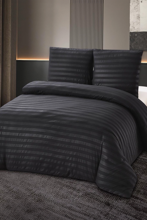 Komplet pościeli KRONESA BLACK 200x220 cm bawełna - 3 elementy, Kolor : czarny, IVET.PL - Modna odzież