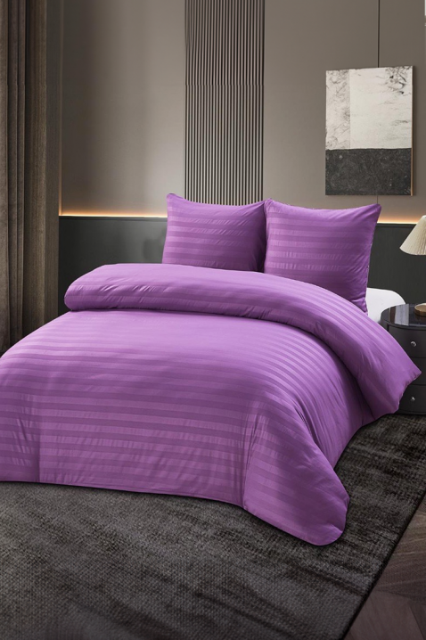 Komplet pościeli KRONESA LILA 200x220 cm bawełna - 3 elementy, Kolor : fioletowy, IVET.PL - Modna odzież