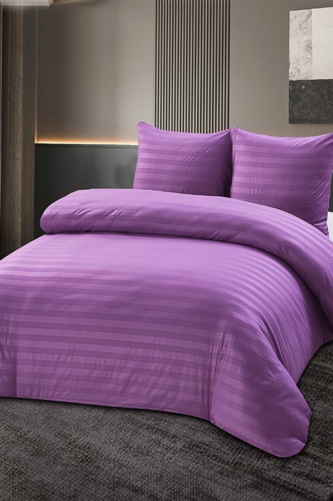 Komplet pościeli KRONESA LILA 200x220 cm bawełna - 3 elementy, Kolor : fioletowy, IVET.PL - Modna odzież