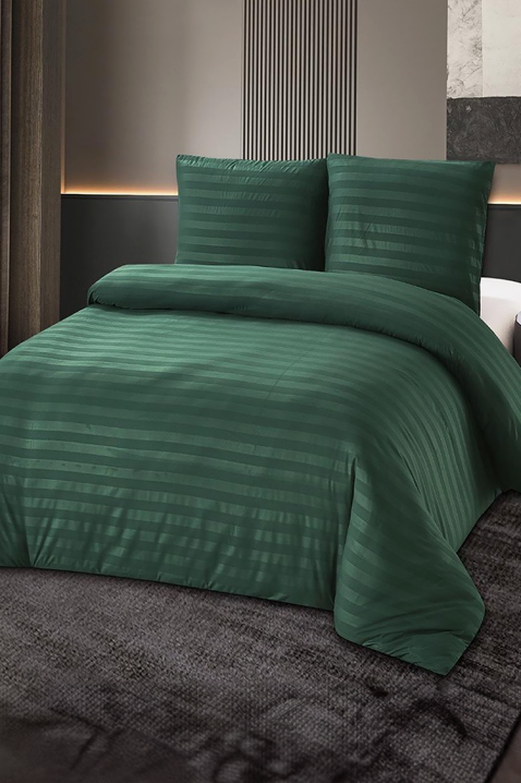 Komplet pościeli KRONESA GREEN 200x220 cm bawełna - 3 elementy, Kolor : zielony, IVET.PL - Modna odzież