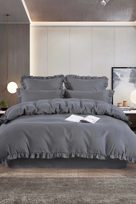 Kmplet pościeli CANVELA GREY 200x220 cm bawełna - 4 elementy, Kolor : szary, IVET.PL - Modna odzież