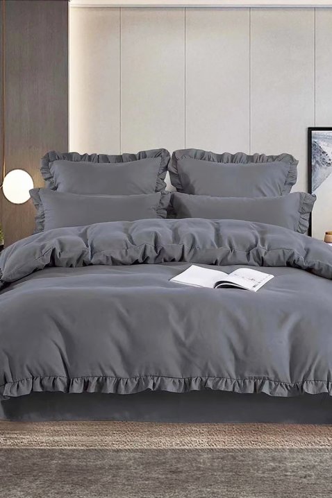 Kmplet pościeli CANVELA GREY 200x220 cm bawełna - 4 elementy, Kolor : szary, IVET.PL - Modna odzież