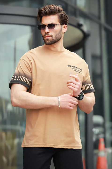 Koszulka SHELVO BEIGE, Kolor :  beżowy, IVET.PL - Modna odzież
