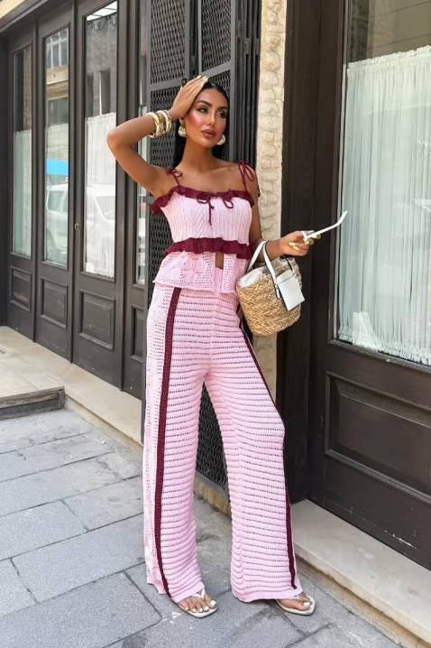 Komplet ESENTOLA PINK, Kolor : różowy, IVET.PL - Modna odzież