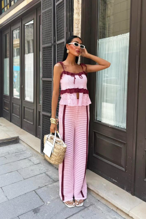 Komplet ESENTOLA PINK, Kolor : różowy, IVET.PL - Modna odzież