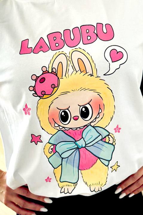 Koszulka LABUBU RIBBON, Kolor : biały, IVET.PL - Modna odzież