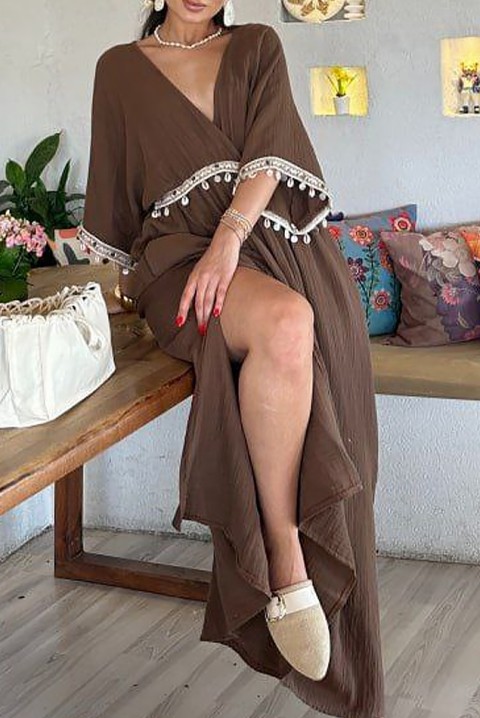 Sukienka ENLISHIRVA BROWN, Kolor : brązowy, IVET.PL - Modna odzież