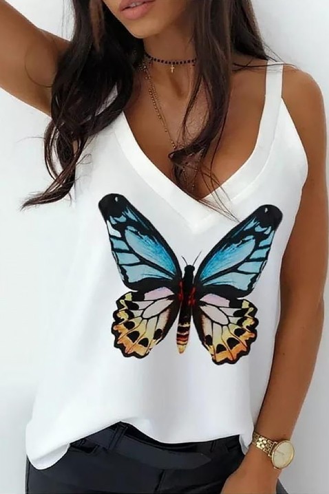 Top BUTTERFLANA WHITE, Kolor : biały, IVET.PL - Modna odzież
