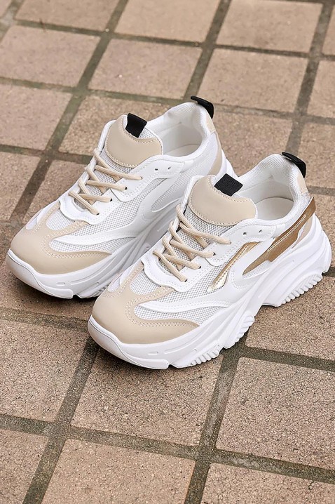 Sneakersy TIOPEGA, Kolor : biały z beżowym, IVET.PL - Modna odzież