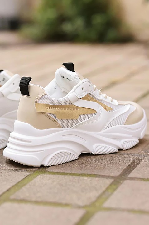 Sneakersy TIOPEGA, Kolor : biały z beżowym, IVET.PL - Modna odzież