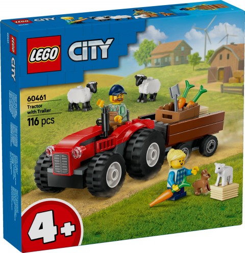 60461 | Czerwony traktor z przyczepą i owcąIVET.PL - Modna odzież
