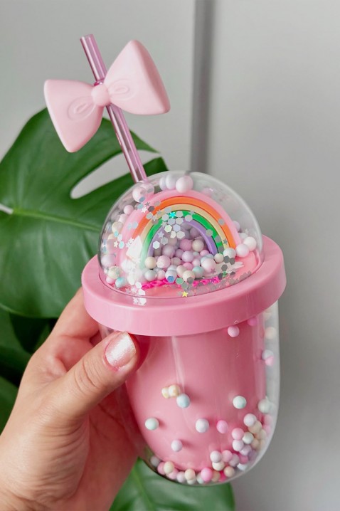Kubek na wodę ze słomką TRULMY PINK - 500 ml, Kolor : różowy, IVET.PL - Modna odzież