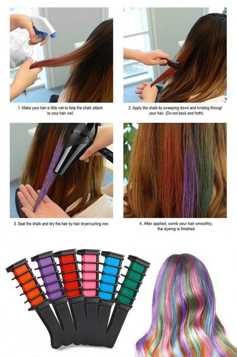 Kreda do włosów CHROMINA BLUE, Kolor : chabrowy, IVET.PL - Modna odzież
