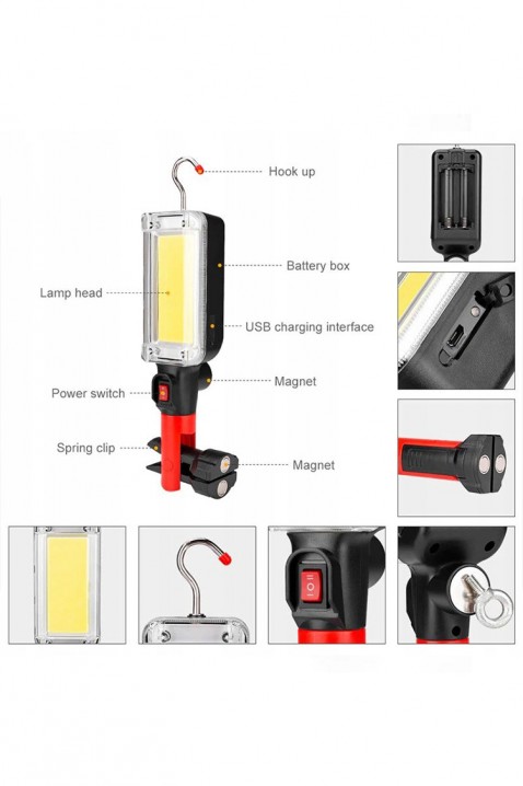 Lampa warsztatowa VIRMENZO, Kolor : czarny, IVET.PL - Modna odzież