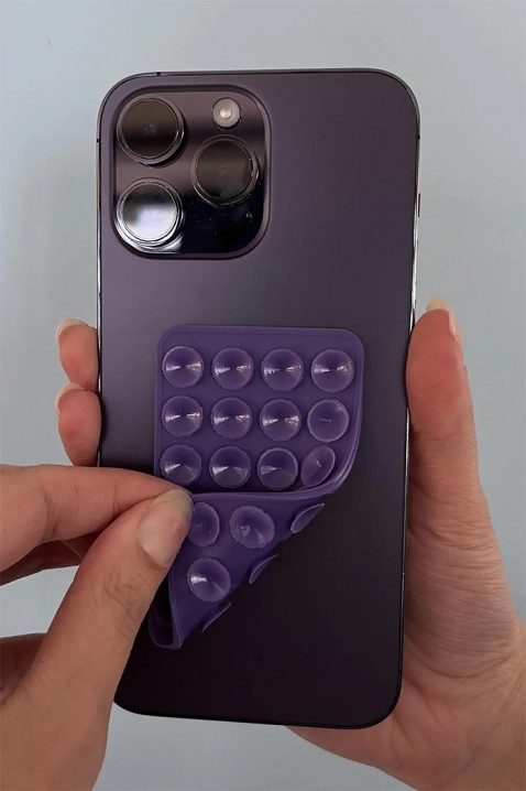 Dwustronny silikonowy uchwyt na telefon FUNCASE, Kolor : fioletowy, IVET.PL - Modna odzież