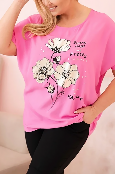 Koszulka BROLINDA PINK, Kolor : różowy, IVET.PL - Modna odzież