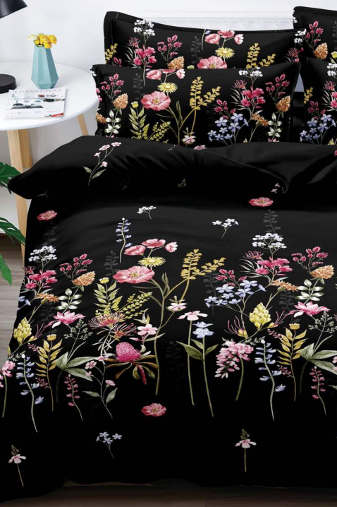 Komplet pościeli MOFREVA 200x220 cm bawełna - 4 elementy, Kolor : czarny, IVET.PL - Modna odzież