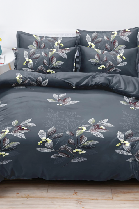 Komplet pościeli ZUMELFA 200x220 cm bawełna - 4 elementy, Kolor : grafitowy, IVET.PL - Modna odzież