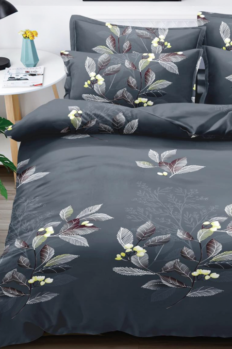 Komplet pościeli ZUMELFA 200x220 cm bawełna - 4 elementy, Kolor : grafitowy, IVET.PL - Modna odzież