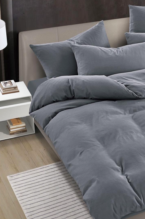 Komplet pościeli SOLPESA GREY 200x220 cm bawełna - 3 elementy, Kolor : szary, IVET.PL - Modna odzież