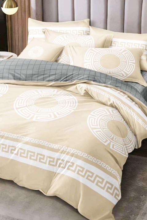 Komplet pościeli PLOHERA BEIGE 200x220 cm bawełna - 4 elementy, Kolor :  beżowy, IVET.PL - Modna odzież