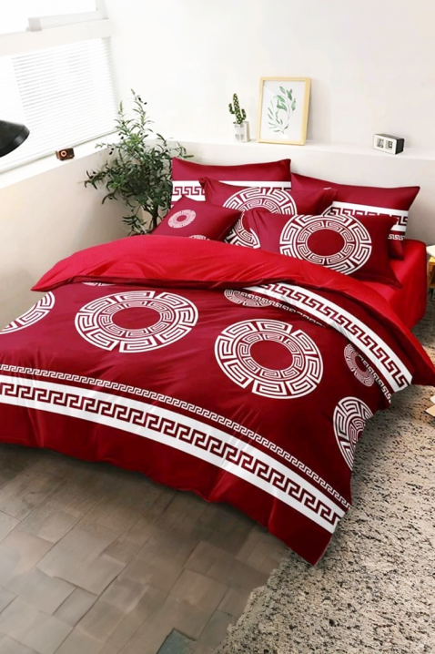 Komplet pościeli PLOHERA RED 200x220 cm bawełna - 4 elementy, Kolor : czerwony, IVET.PL - Modna odzież