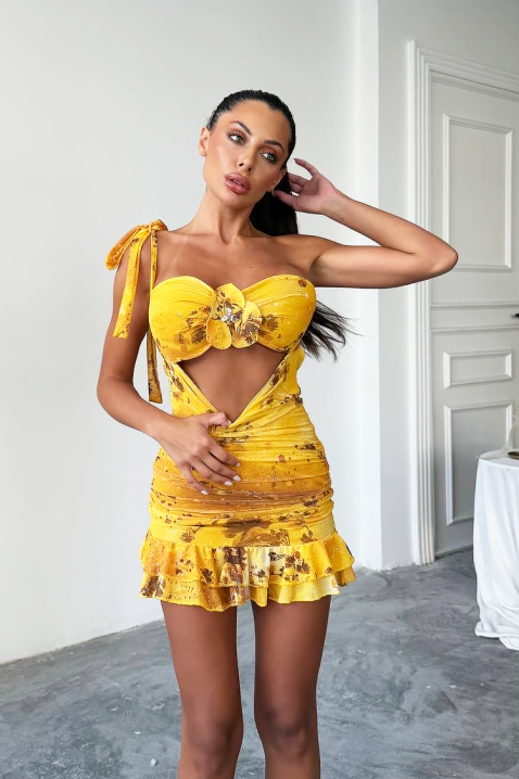 Sukienka CAFENITA YELLOW, Kolor : żółty, IVET.PL - Modna odzież