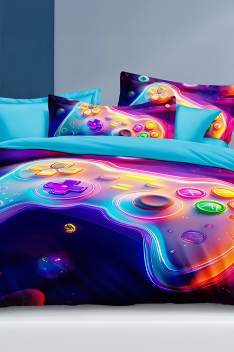 Komplet pościeli GAME 160x200 cm bawełna - 3 elementy, Kolor : wielokolorowy, IVET.PL - Modna odzież