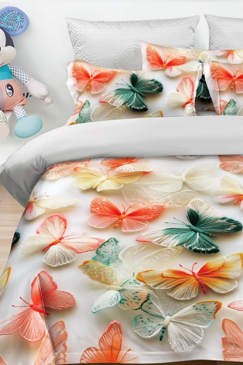 Komplet pościeli BUTTERFLY 160x200 cm bawełna - 3 elementy, Kolor : wielokolorowy, IVET.PL - Modna odzież